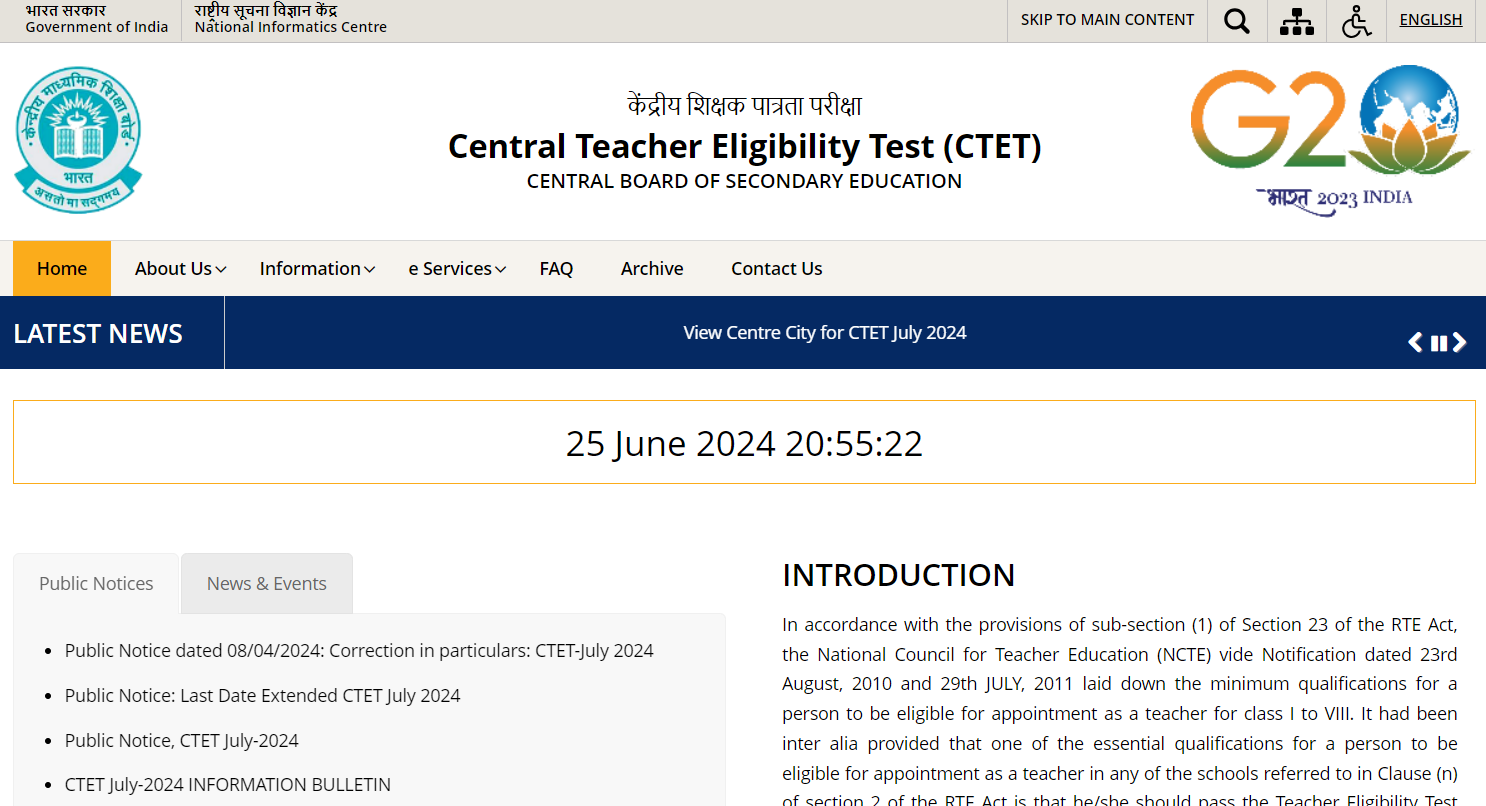 CTET admit card 2024 download link