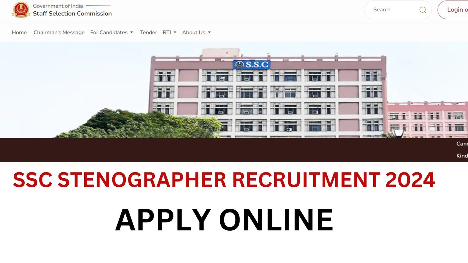 SSC STENOGRAPHER RECRUITMENT 2024