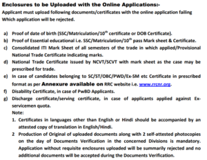 RRC RECRUITMENT 2024